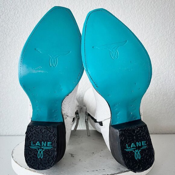 Lane SMOKESHOW White Womens Cowboy Boots 9 Leather Western Style Cowgirl Tall - Picture 10 of 13